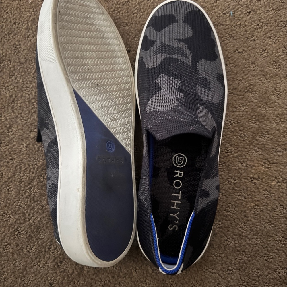 Rothy's Women’s Camouflage Slip-On Shoes - Black and Gray